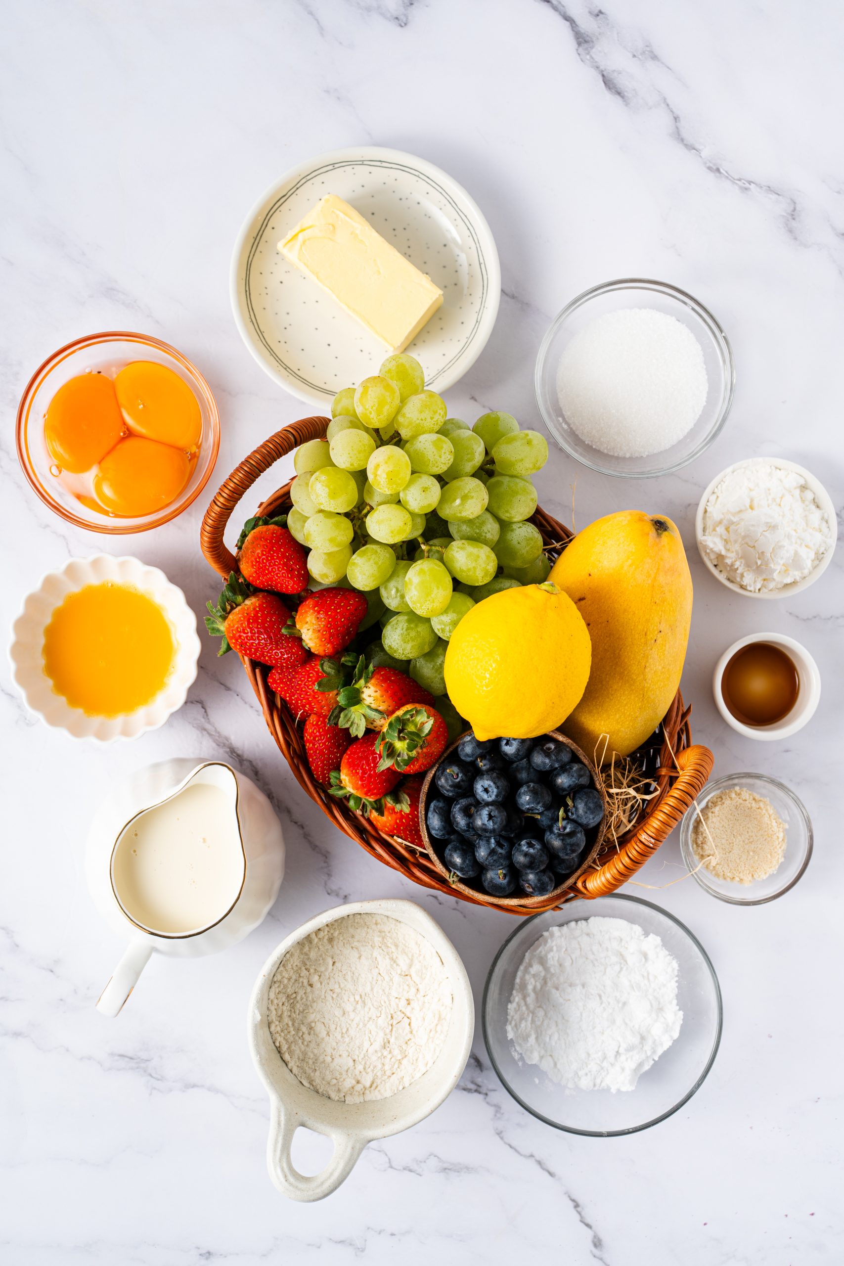 Ingredients For Fruit Tartlets with Lemon Pastry Cream