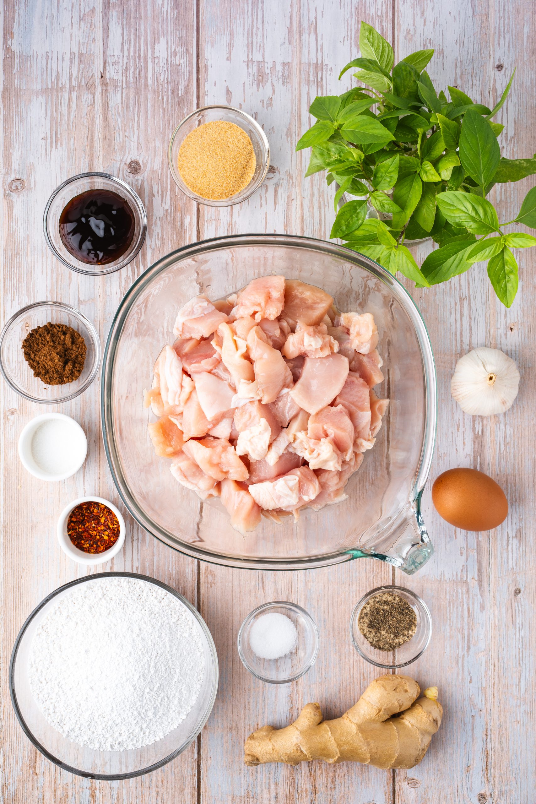 Ingredients for Taiwanese Popcorn Chicken