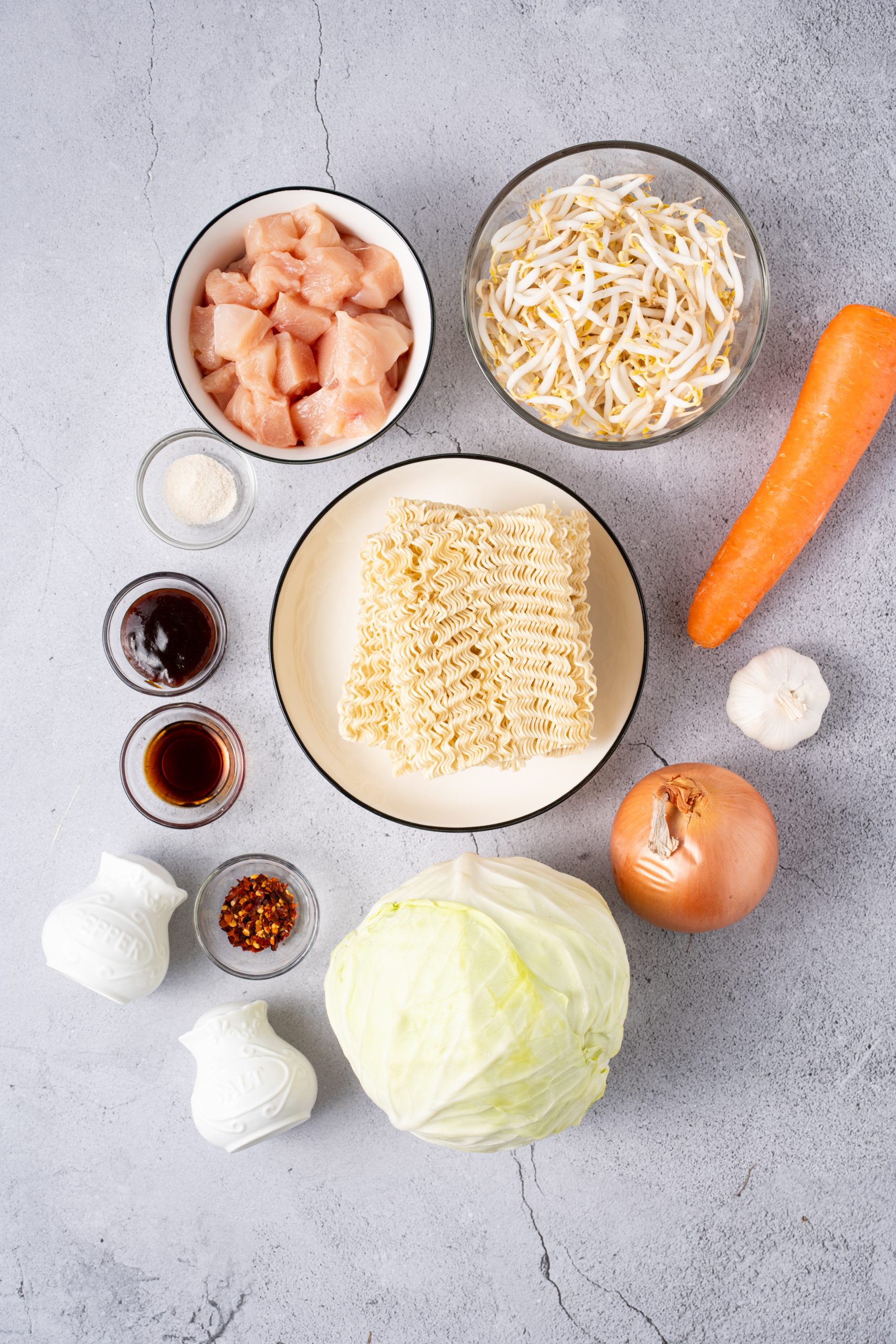 Ingredients for Ramen Noodles Stir Fry