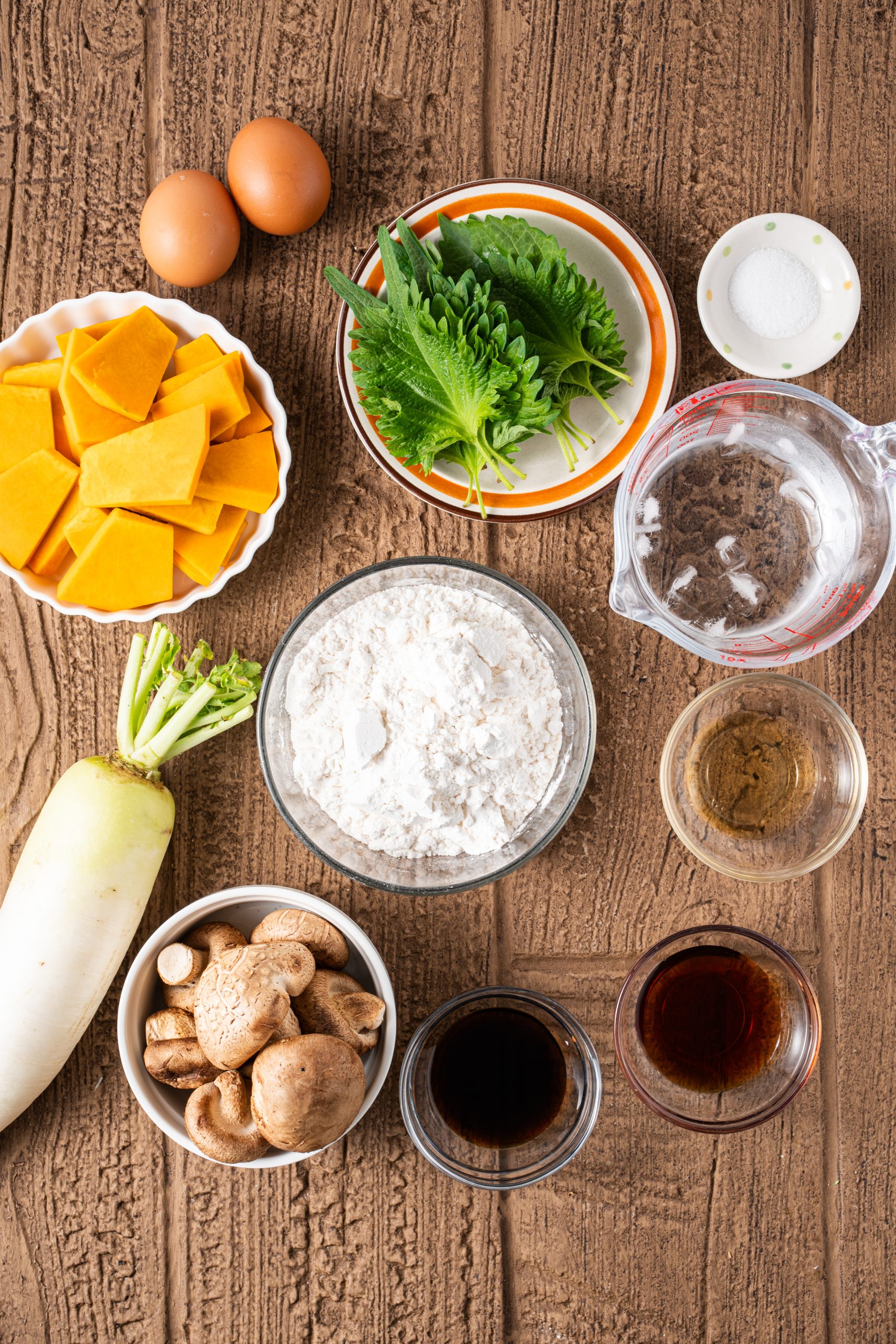 Ingredients for Vegetable Tempura