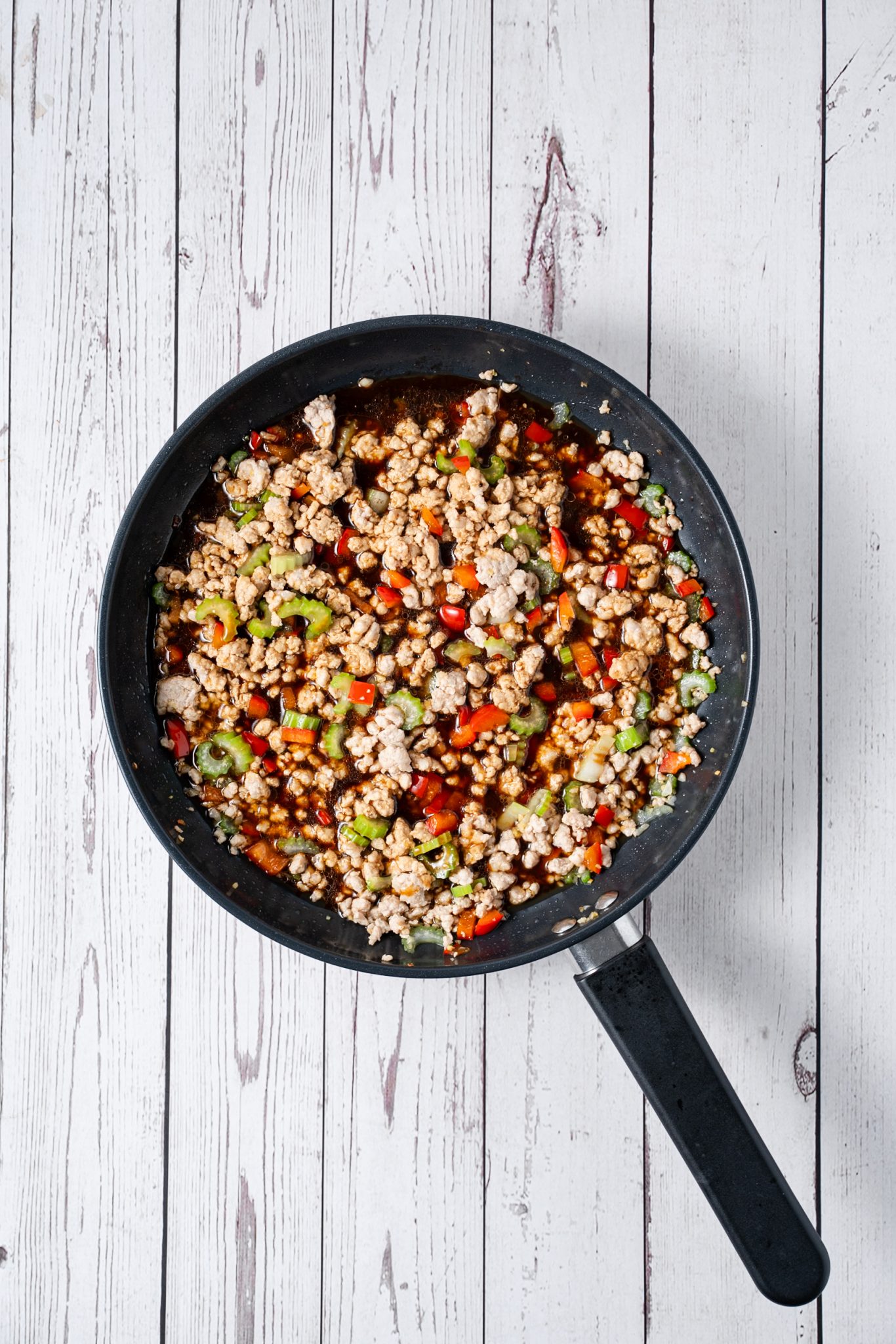 Process for making Minced Meat with Egg Rice Bowl